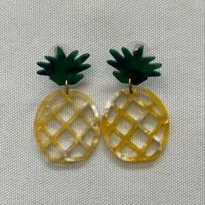 Pineapple Earrings Acrylic Drop Lightweight